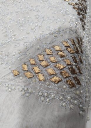 Signature Article: hand embroidered Aar , Pearl and gotta work