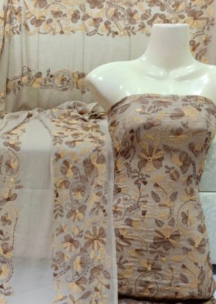 Best Selling Article - Bamber Chiffon, Two pice article with jaal style hand embroidery